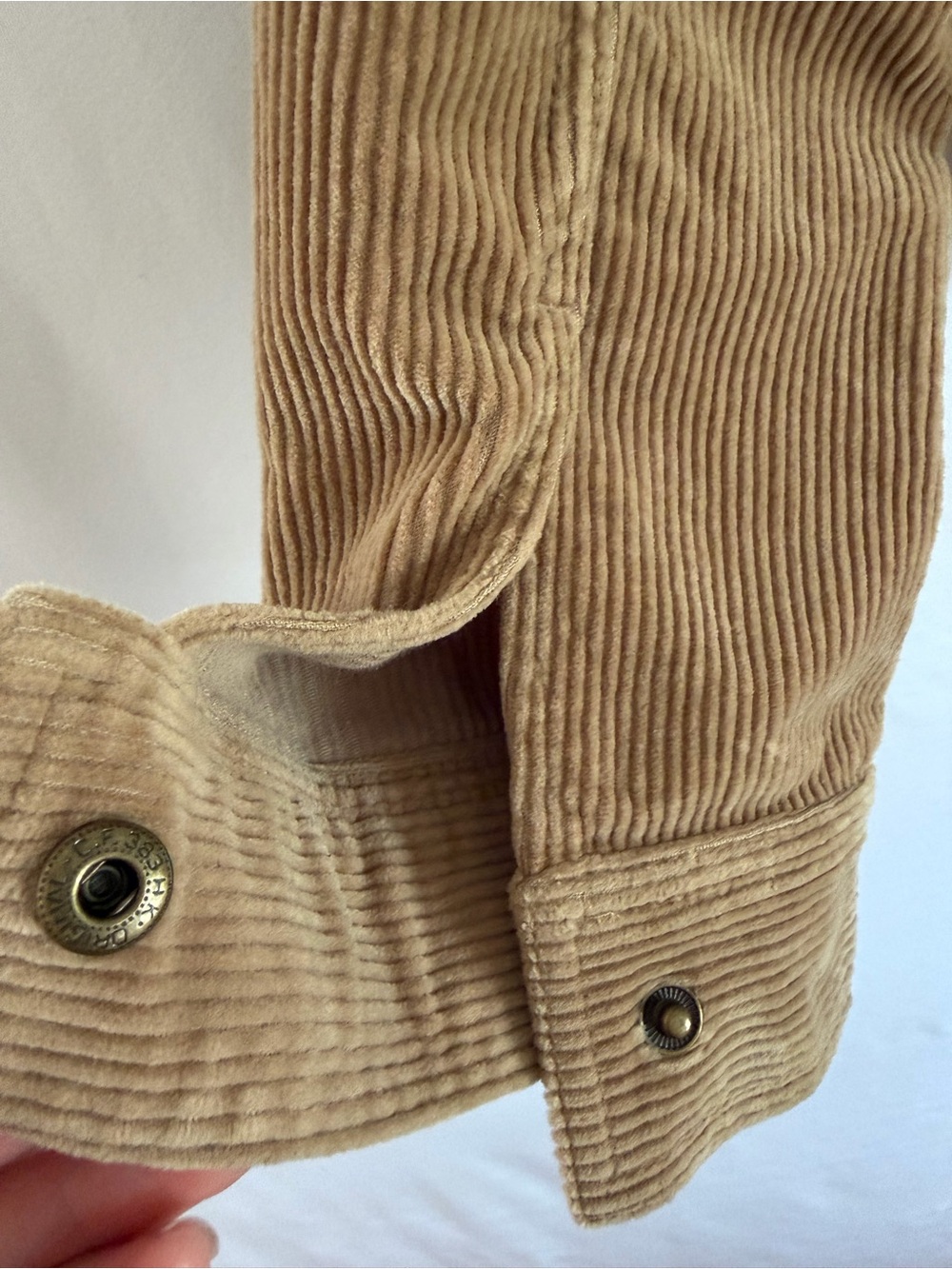 Lauren Jeans Co Brown Camel Corduroy Jacket Brown Leather Trim M - Picture 3 of 10